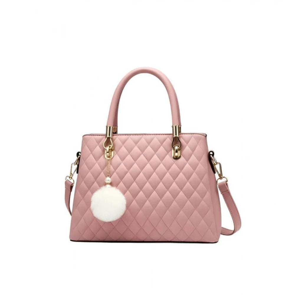 Women's PU Leather Solid Shoulder Zipper Handbag