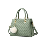 Women's PU Leather Solid Shoulder Zipper Handbag