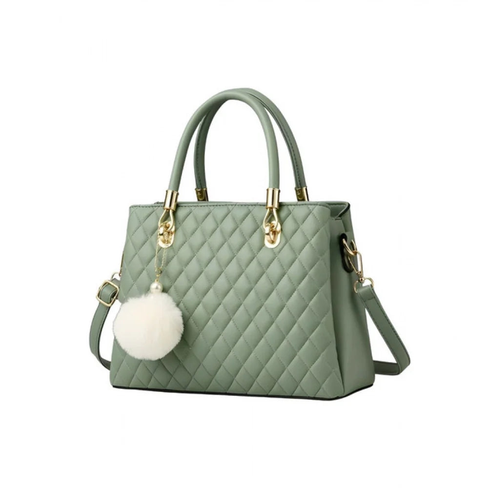 Women's PU Leather Solid Shoulder Zipper Handbag