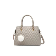 Women's PU Leather Solid Shoulder Zipper Handbag