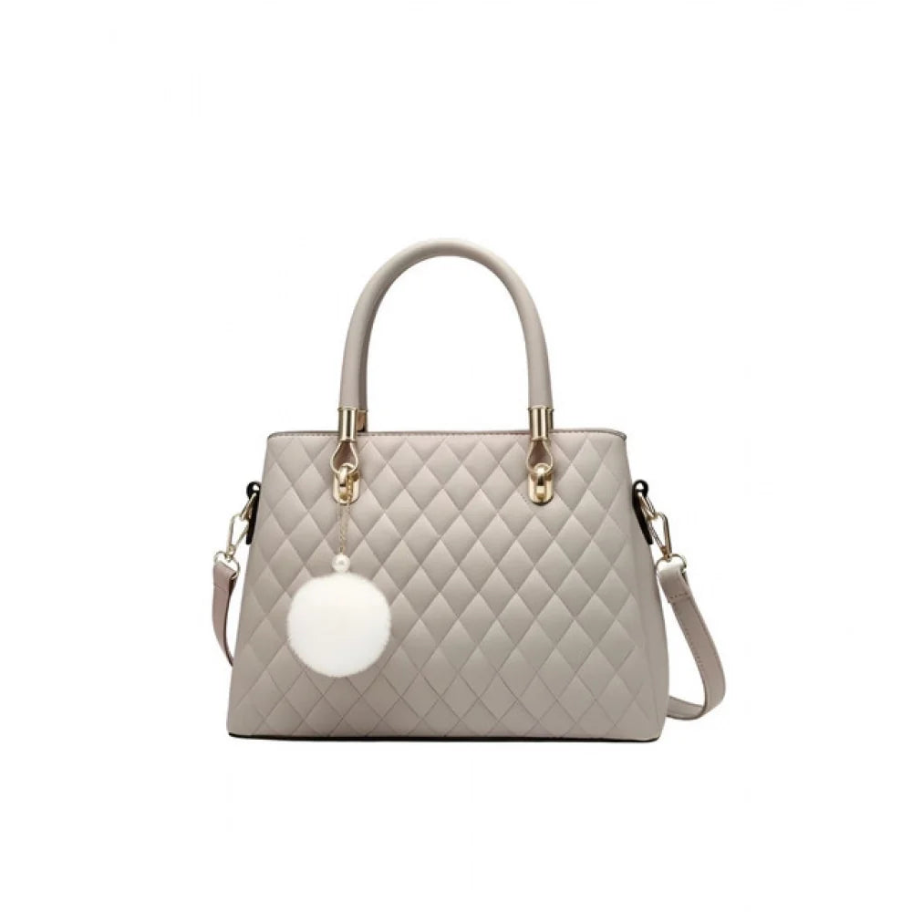 Women's PU Leather Solid Shoulder Zipper Handbag