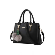 Women's PU Leather Solid Shoulder Zipper Handbag