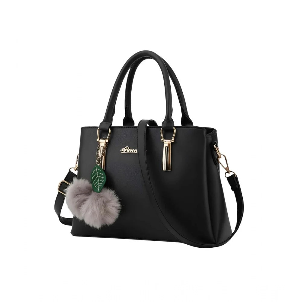 Women's PU Leather Solid Shoulder Zipper Handbag