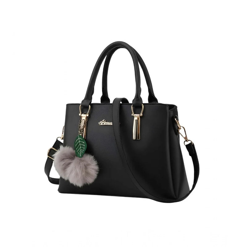 Women's PU Leather Solid Shoulder Zipper Handbag