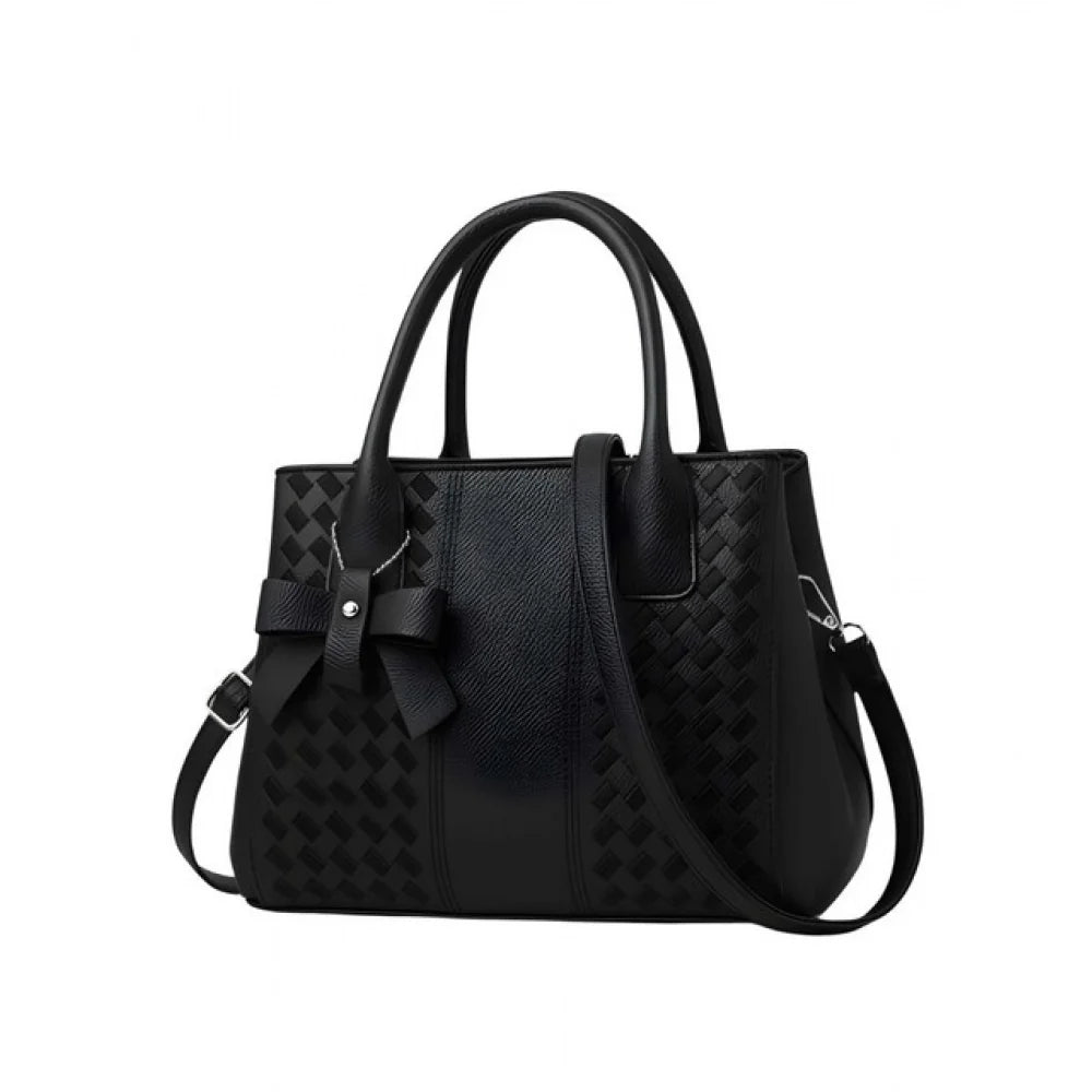 Women's Grey PU Leather Shoulder Handbag with Zip Closure